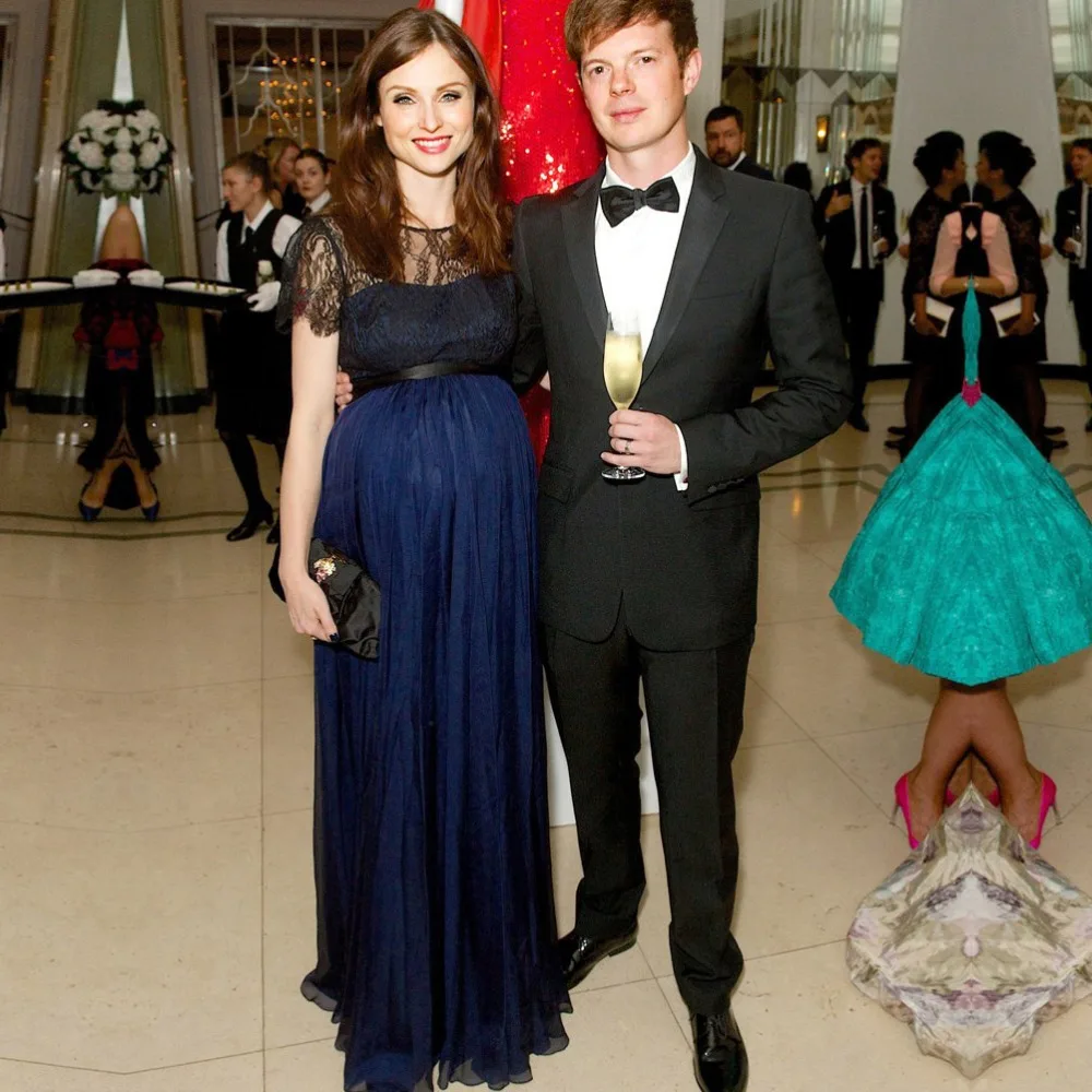 Navy evening maternity dress Navy evening maternity dress