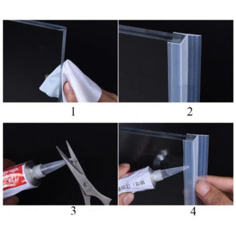 6 мм ~ 8 уплотнительная лента для экрана ванной и душа изогнутый плоский резиновый