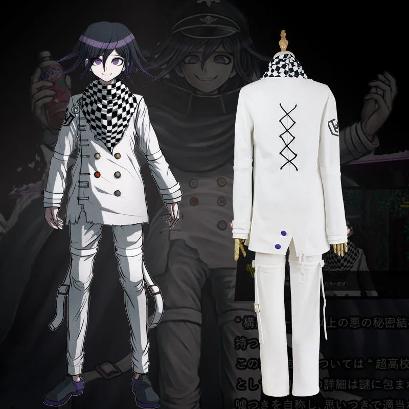 6 шт. аниме Danganronpa V3 Ouma kokichi косплей костюм японская игра школьная форма костюм наряд костюм шляпа и парик