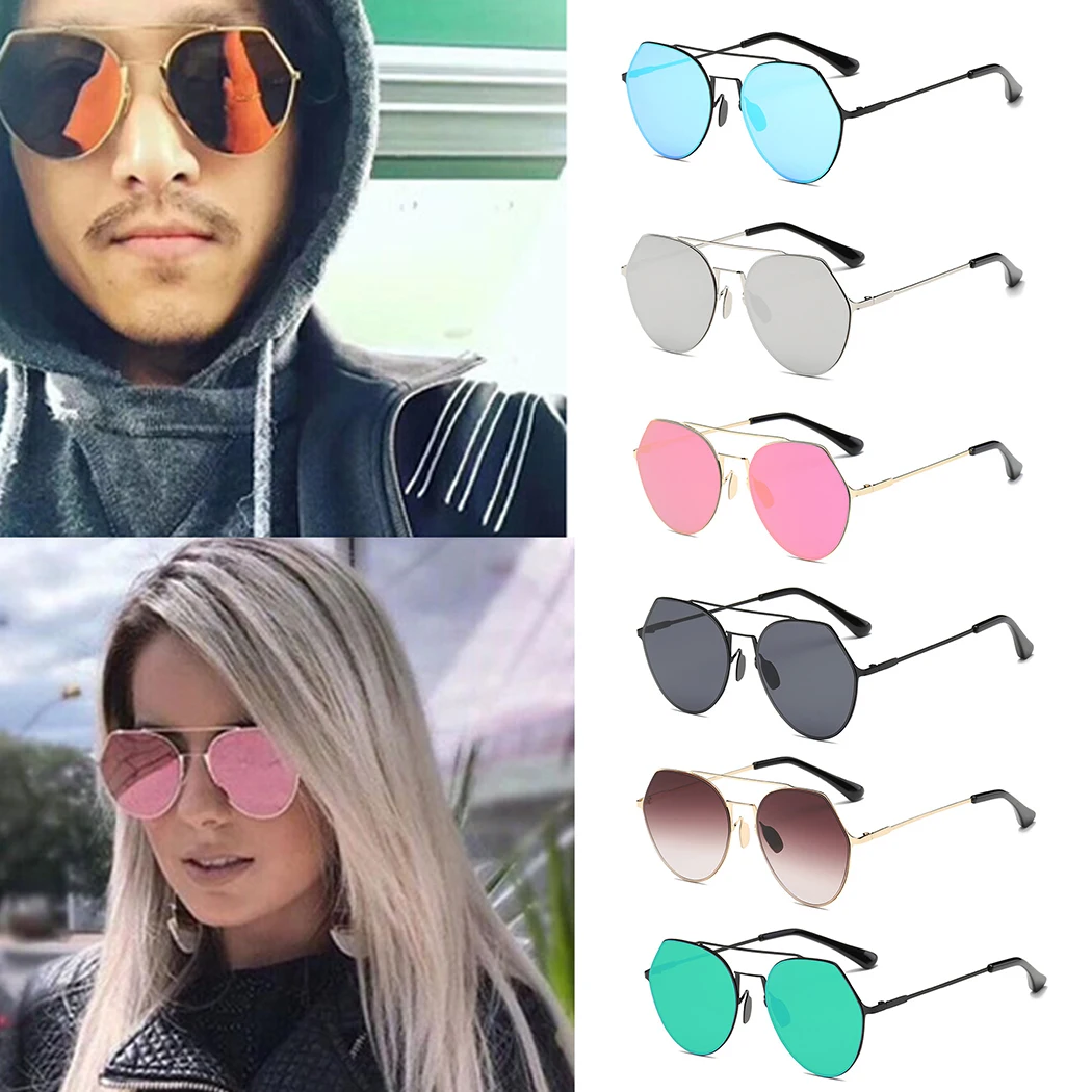 2018 Unisex Sun Glasses For Women Men Oversized Multilateral Clear Lens