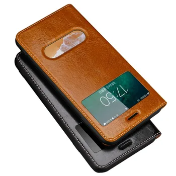 

Magnetic Cover Window View Genuine Leather Flip Case for iPhone X XS XR XS Max i6 i6s i7 i8 Plus Leather Case With Stand