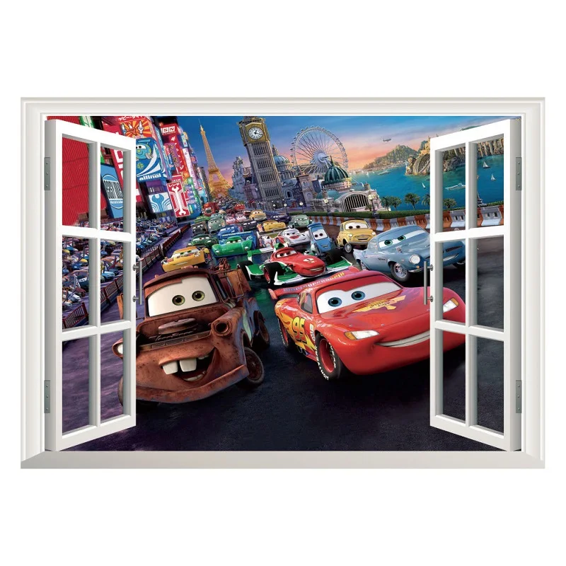 Disney Pixar машина стикер молния McQueen 3D стерео Фреска ПВХ водонепроницаемый самоклеющиеся украшения для спальни игрушка детский подарок - Цвет: ZYW019