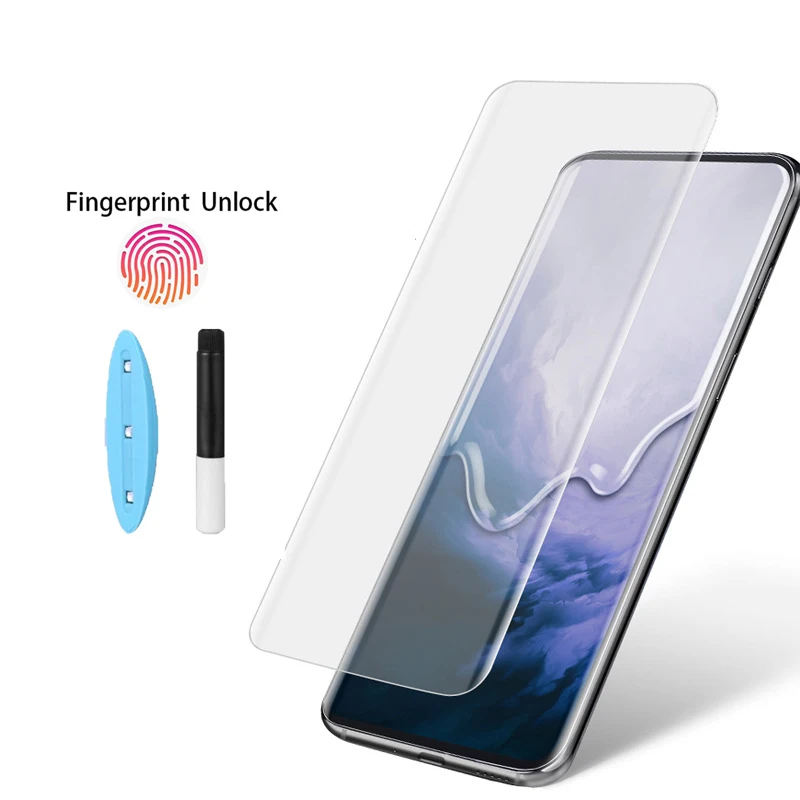UV Full Glue 5D Curved Glass Tempered For font b Oneplus b font font b 7