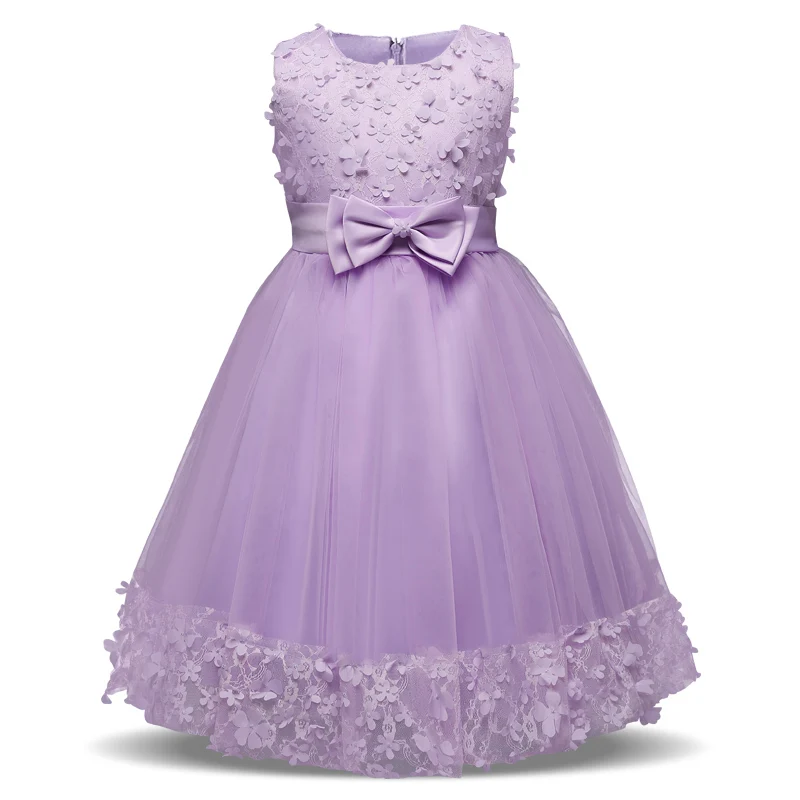 

3 6 8 Years Flower Girl Dresses Pink/Purple/red Party Pageant Communion Dress Little Girls Kids/Children Dress For Wedding Frock