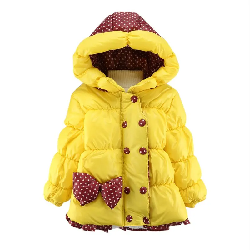 

Baby Girl Winter Coats Jackets Toddler Clothing Parkas Girls Clothes Hooded Cartoon Minne Flower Children Outerwear LM75