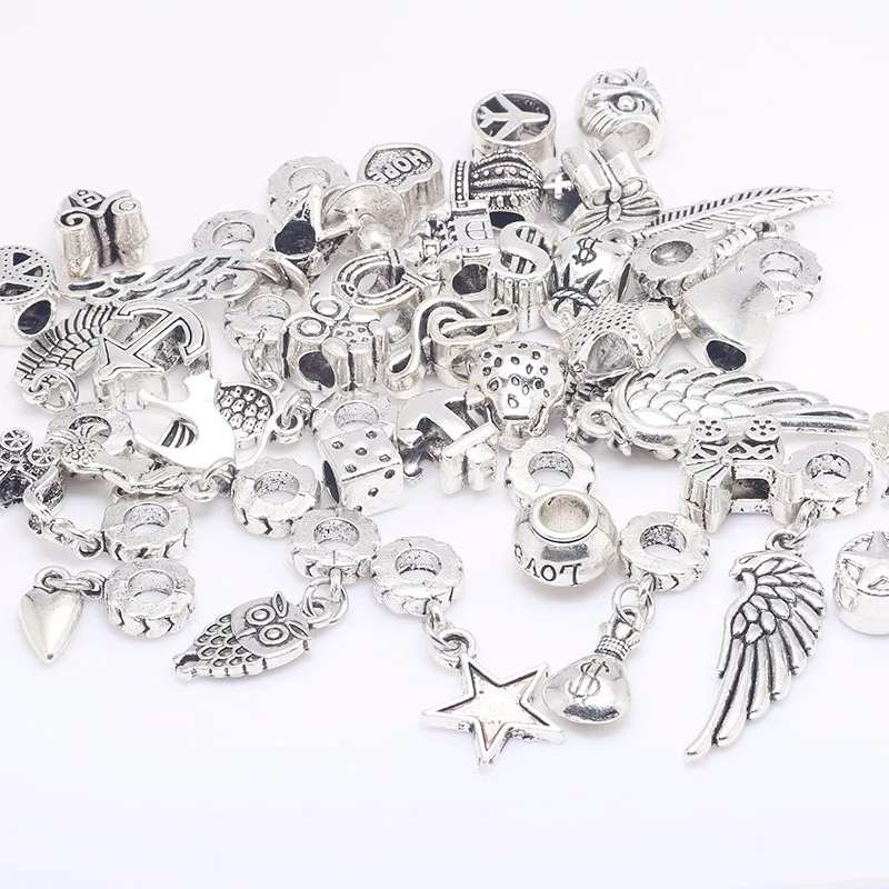 Jewelry & DIY Silver fit Handmade Charms Fashion Metal 40 KUPLA pieces/lot European Vintage Making discount Stop118 Beads Pandora Last 8 Jewelry & DIY Silver 8