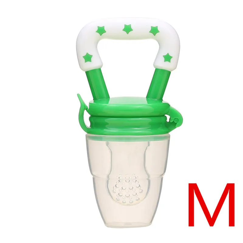 Infant Food Nipple Feeder Silicone Pacifier Fruits Mills Infant Learn Food Feeding Supplies Soother Nipples Pacifier Tool - Цвет: green-M