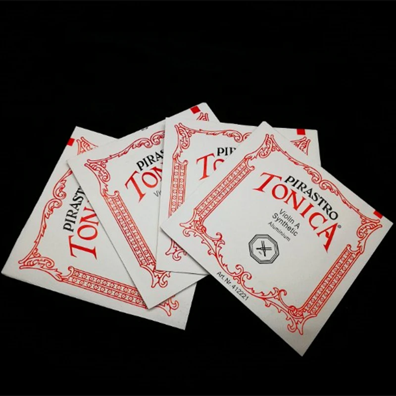 

High Quality 4 pcs Full Set German Pirastro Tonica Violin Strings Set Ball End A, E, G, D, a Set 3/4-4/4 Violino String
