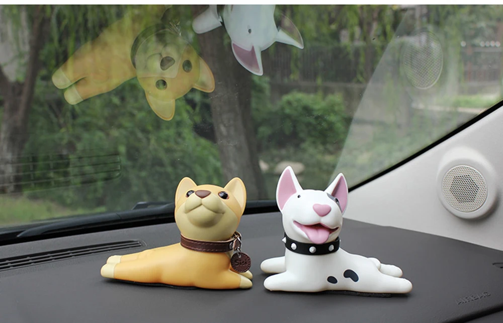 Car Ornament Cartoon Cute Shiba Inu Dog Toy Cartoon Auto Interior Dashboard Decoration Doll Accessory Car-styling Children Gift