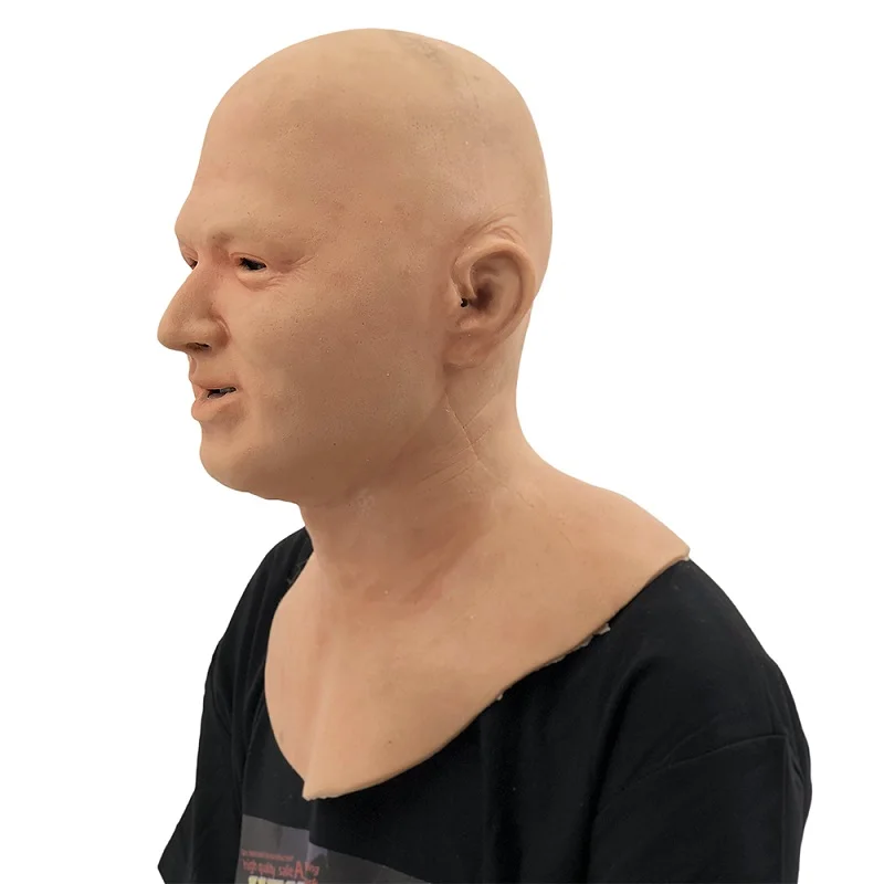 реалистичная маска человека. маски для детей. силиконовая маска лысого. маска лицо человека. маска человеческого лица.