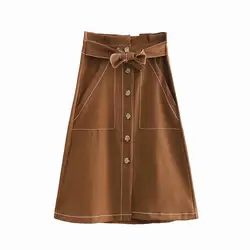 Для женщин популярные новые Ning 45-1248 европейской и американской моды ветер пояс Длинная юбка