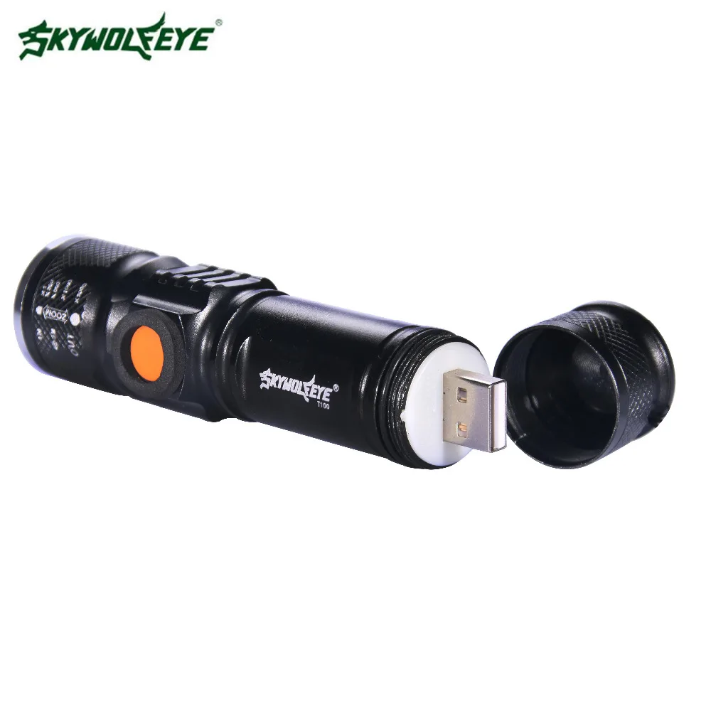 SKYWOLFEYE водонепроницаемый USB Перезаряжаемый масштабируемый 8000Lm T6 светодиодный