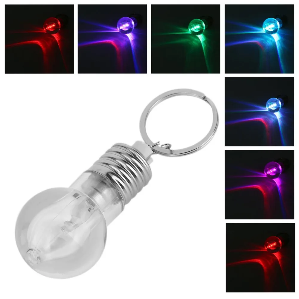 

Creative Colorful Changing LED Flashlight Light Mini Bulb Lamp Key Chain Ring Keychain Clear Lamp Torch Keyring Wholesale