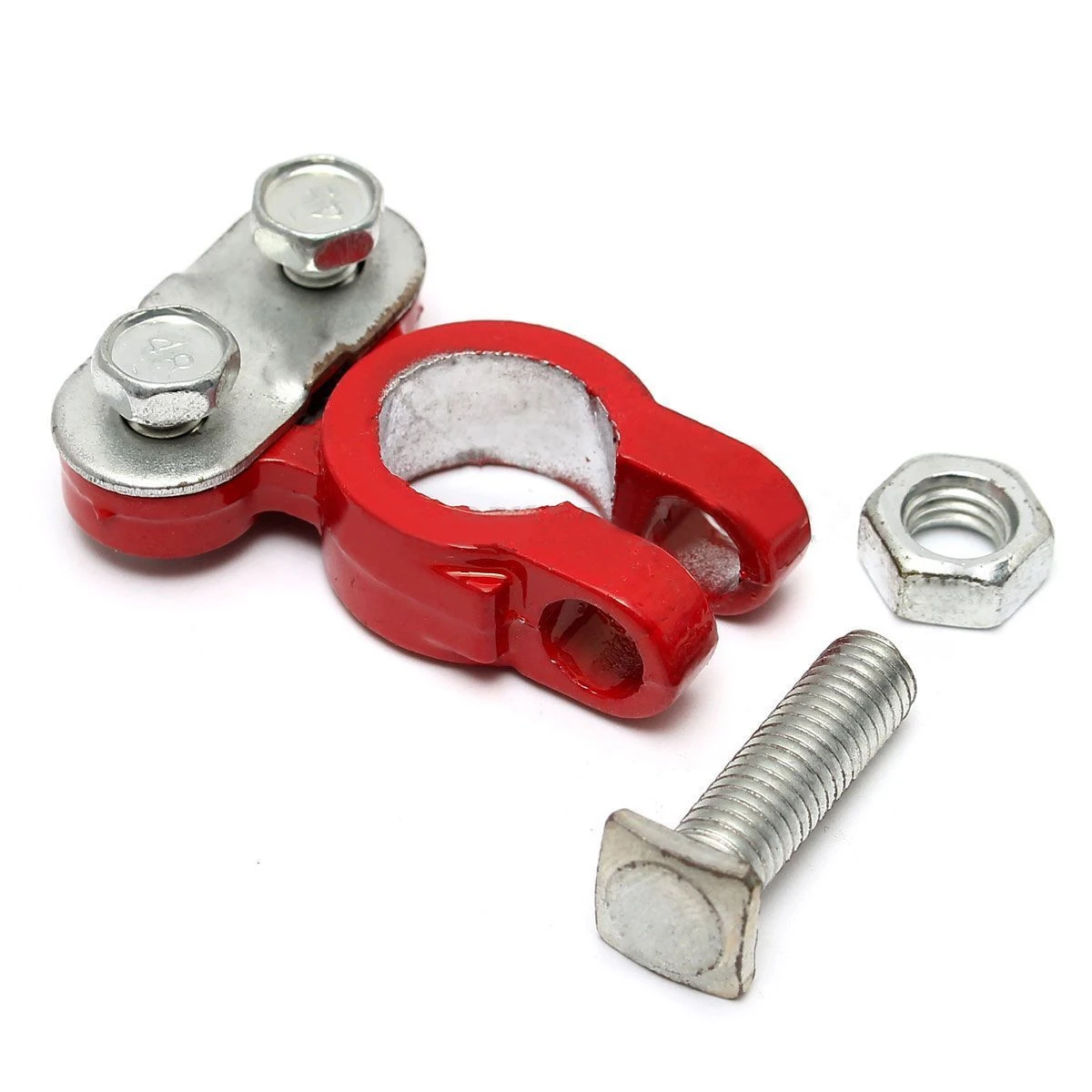 2pcs Moistureproof Car Battery Terminal Clamp  Aluminum Magnesium Positive & Nagative Clips