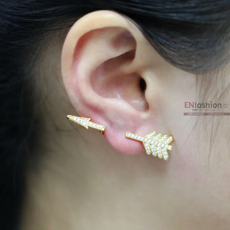 Enfashion Rhinestone Arrow Earring Crystal Ear Cuff Earrings Gold Enfashion Rhinestone Arrow Earring Crystal Ear Cuff Earrings Gold Color Clip On For Women Jewelry Whole Brinco In From