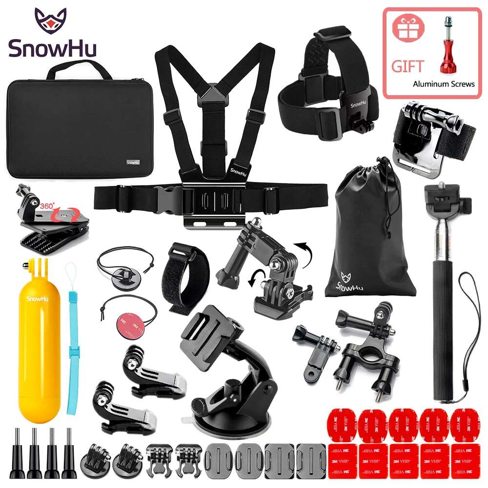 Аксессуары SnowHu для Gopro Набор Гоу про hero 9 8 7 6 5 + комплект selfie stick экшн камера Eken h8r
