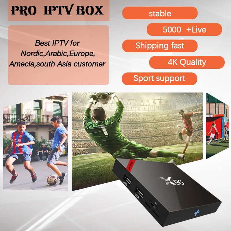 

Best Nordic Pro IPTV+X96W Android TV Box Amlogic S905W Quad Core 2G/16G 4K 2.4G WiFi Media Set Top Box Scandinavian Sweden IPTV