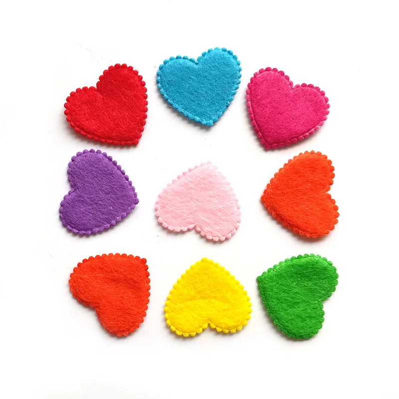 

1000PCS 2CM Non-woven patches Heart Shape Felt Appliques for DIY Sewing Supplies craft accessories scrapbook