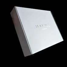 100 шт./лот на заказ плотная белая гофрированная бумага почтовых ящиков печатный логотип упаковка одежды Нижнее белье рубашка поло коробка