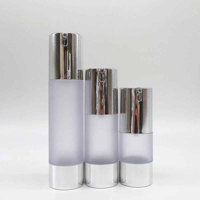 Download Airless Pump Plastic Liquid Refillable Gold Silver 15ml 30ml 50ml Bottle Frosted Empty Bottles ...