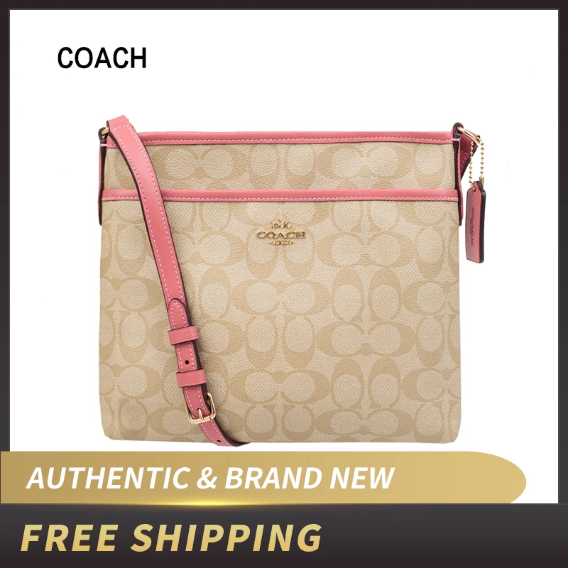 

Authentic Original & Brand new Coach Signature Zip File Crossbody Bag Womens' pouch F29210