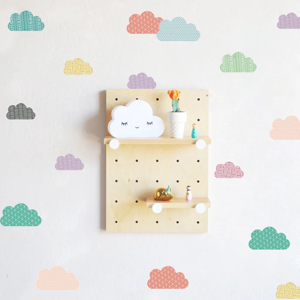 

funlife Wall stickers colorful clouds cartoon DIY children's room window refrigerator home decoration wall stickers
