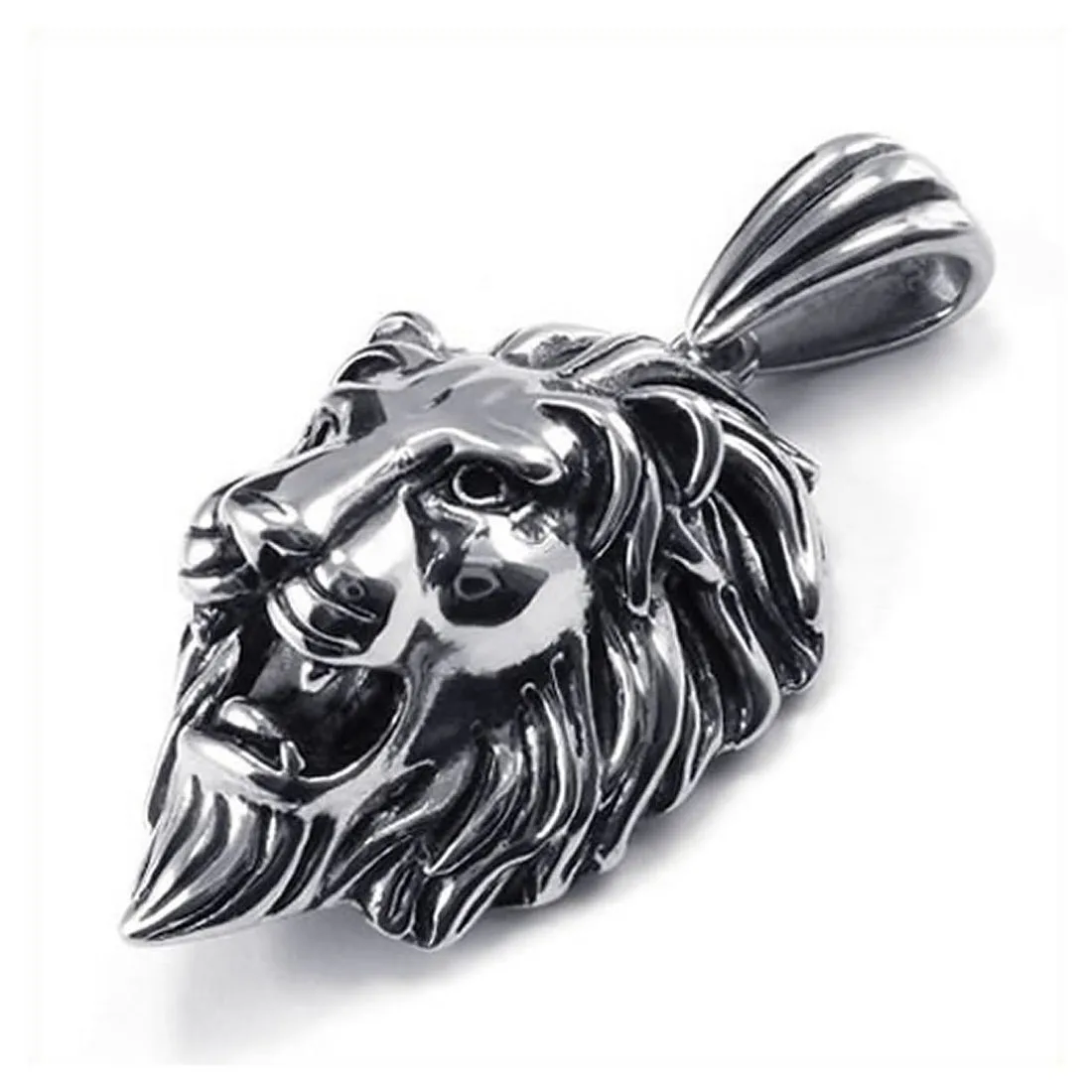 

Jewelry Stainless Steel Lion Men's Pendant with 70cm necklace, Silver