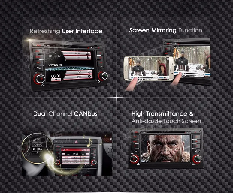 Best 7" Double 2 Din Car Radio DVD GPS Navi Fit For Audi A4 S4 RS4 Auto Video Player Dual Channel CANbus Touch Screen Audio Stereo 1