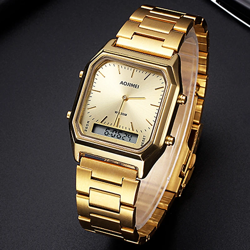 

Golden Luxury New Brand Men Watches Fashion Digital-watch Waterproof Sport Multifunction Watches LED Digital Watch Clock Men
