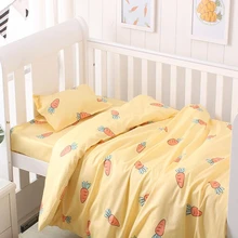 Комплект постельных принадлежностей для малышей из 3 предметов, хлопок, Комплект постельного белья для новорожденных, Комплект постельного белья с рисунком для младенцев, пододеяльник, наволочка, набор постельных принадлежностей для малышей