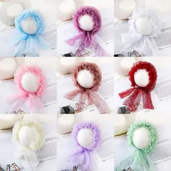 

Baby Fashion Solid Color Dot Decorative Cap Infant Cute Lace Hats Headdress Newborn Girls Boys Photography Hat