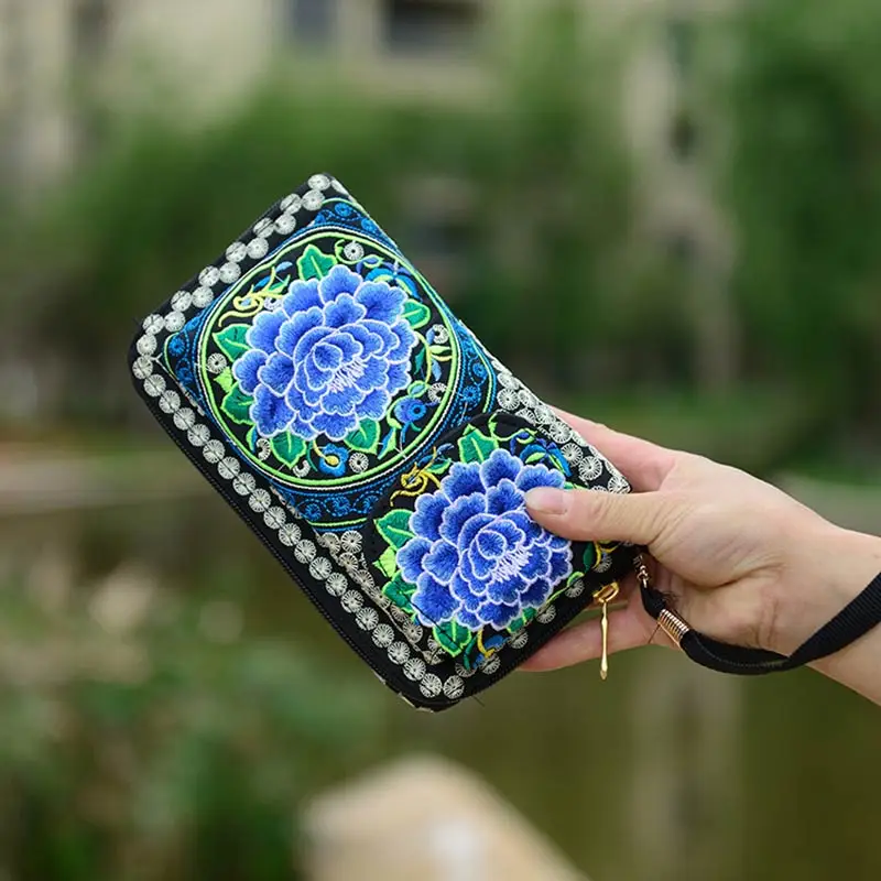 Fashion Women National Vintage Chinese Ethnic Floral Embroidered Coin