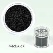 15 грамм/горшок 0,6 мм-0,8 мм черные цвета Икра Маникюр Педикюр Красота микро крошечные бусины наклейки для ногтей, MGCZ-003