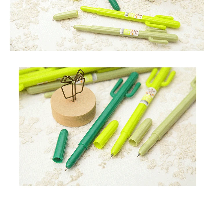3 шт./лот Симпатичные гелевая ручка с кактусами из Кореи Kawaii Канцелярские Творческий подарок, школьные принадлежности 0,38 мм растение ручка