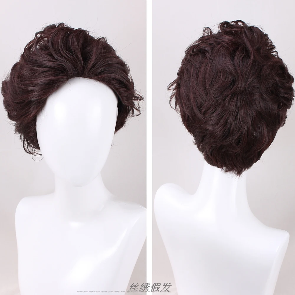 

Iron Man Cosplay Wig Superhero Tony Strak Men Curly Short Synthetic Hair Adult