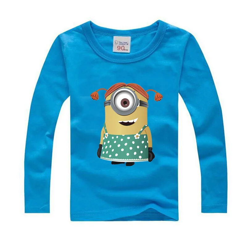 

Boys Long Sleeve T Shirts For Children 2017 Autumn Minions T-shirt Cotton 1 -15 Year Kids Clothing Baby Girls Tops Tees Clothes