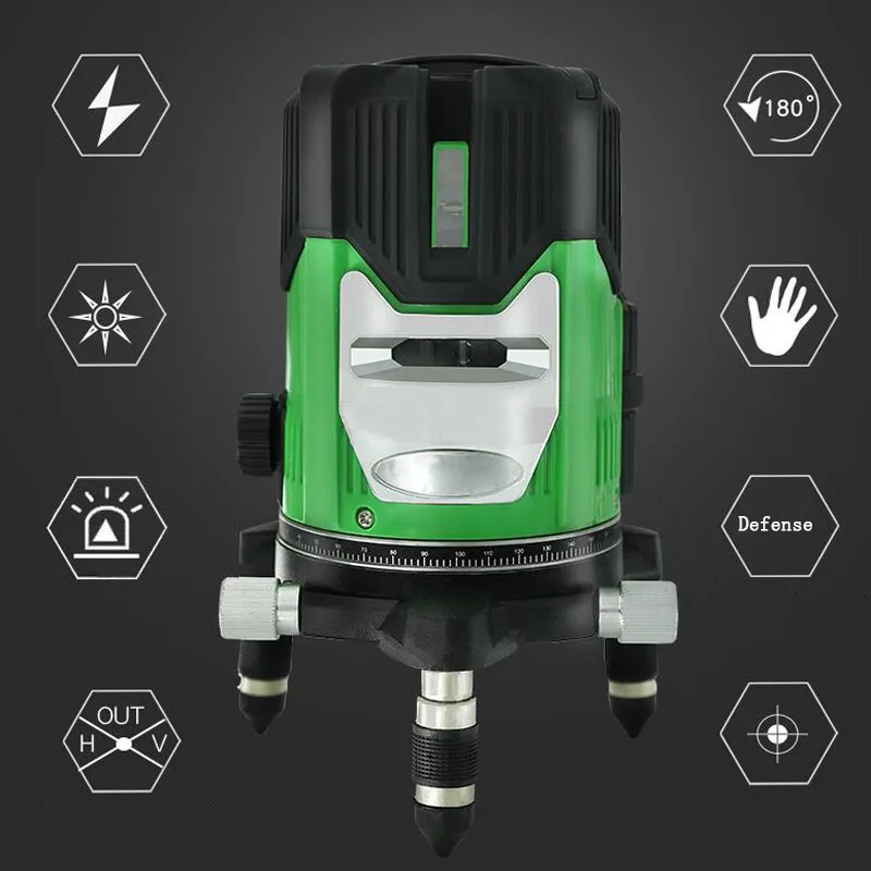 

2 Line / 3 Line / 5 Line Laser Level 180 Horizontal Slash Self-Balancing Laser Level Indoor And Outdoor Mode Glare Line Meter