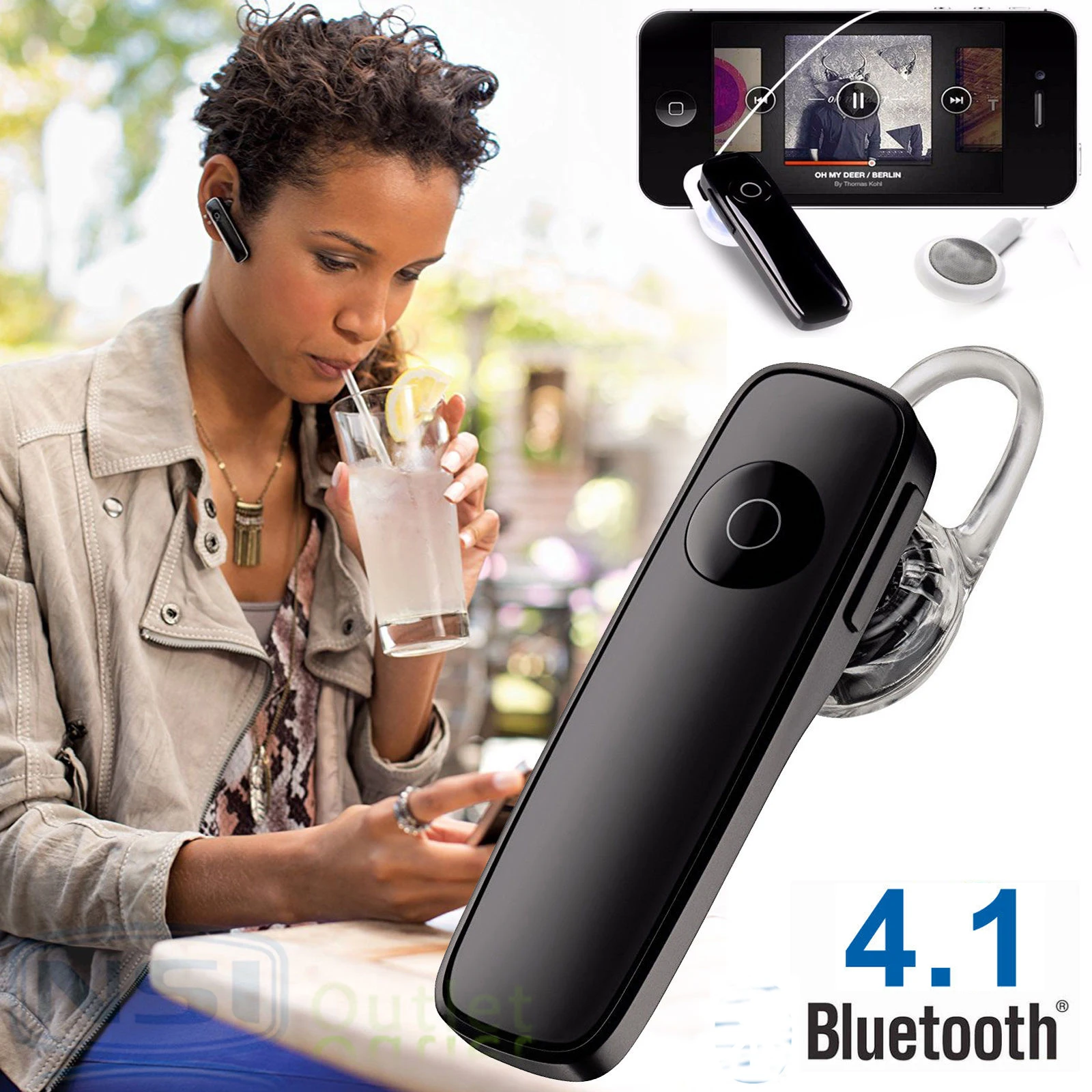 Bluetooth 4,1 Гарнитура Беспроводной наушники-вкладыши стерео наушники с поддержкой звонков “Handfree” наушники вкладыши