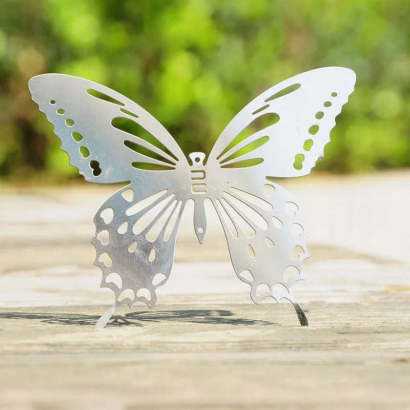 

10PCS lot 2 Color DIY 3D Stainless Butterfly Mirror Wall Sticker Removable Self adhesive Decals Metal Wedding Wall Home Decor
