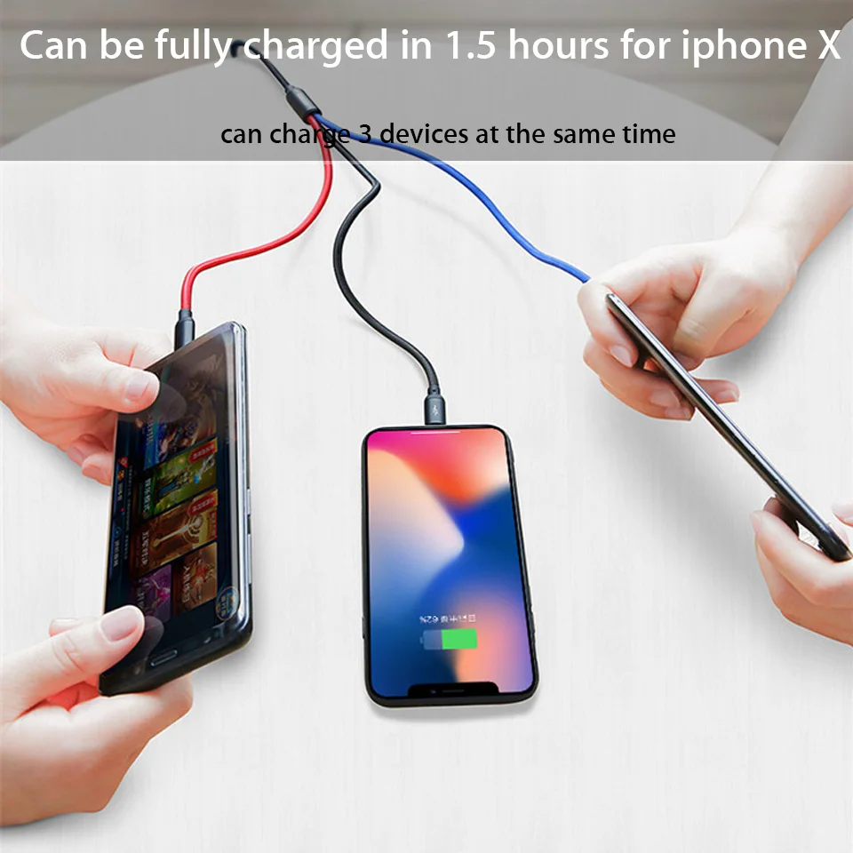 3 في 1 متعددة كابل شحن المصغّر usb نوع C آيفون X 6 7 8 6 s سلك USB الهاتف المحمول شاحن خط ل Xiaomi سامسونج