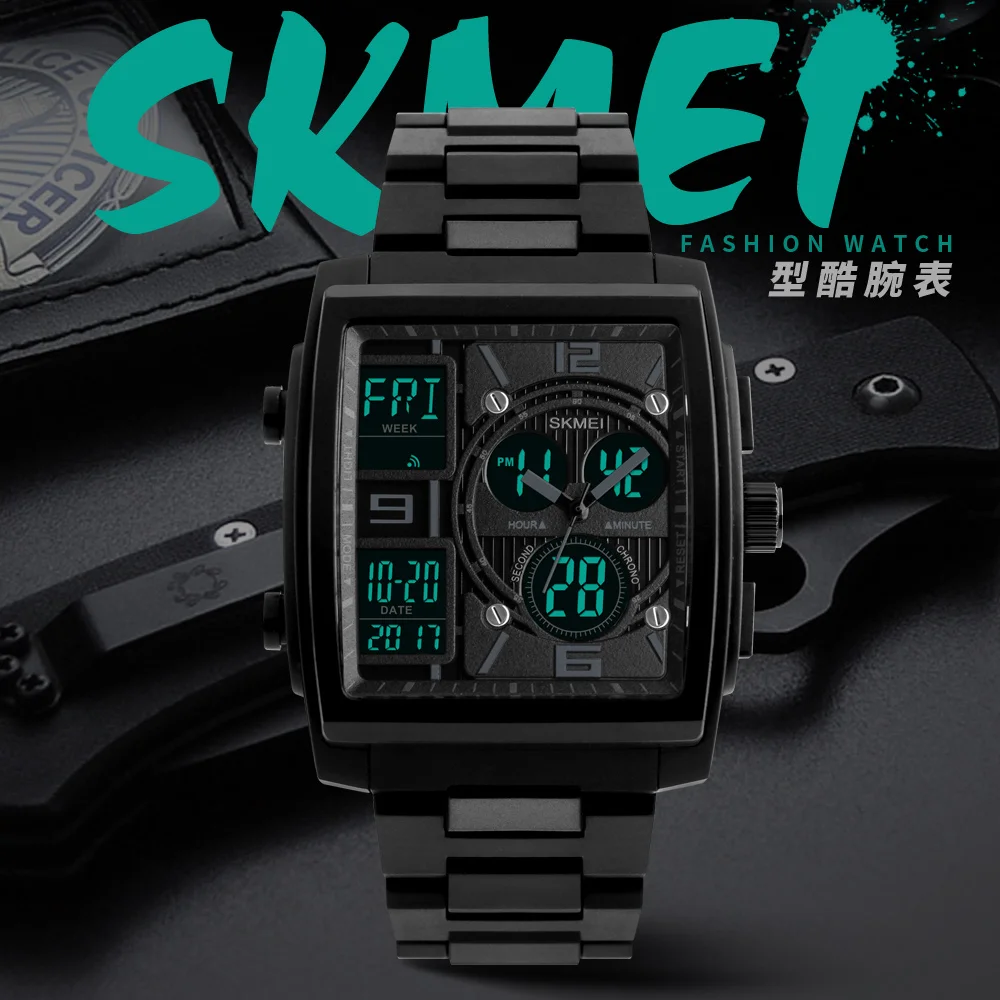  SKMEI Men Watches Luxury Brand Alarm Electronic LED Military Sports Wristwatches Sport Casual Quart