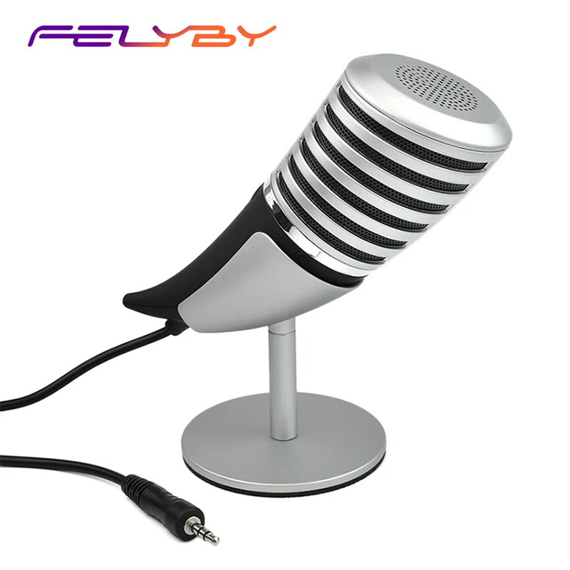 

Computer Games Metal SF-700 Microphone Video Chat Connect the phone, 3.5mm condenser microphone for Skype, for Youtube and so on
