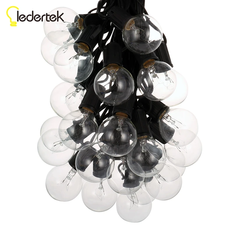 

25Ft Globe String Lights with 25 G40 Bulbs- Vintage Patio Garden Light string for Deco,Outdoor lights string for Christmas Party