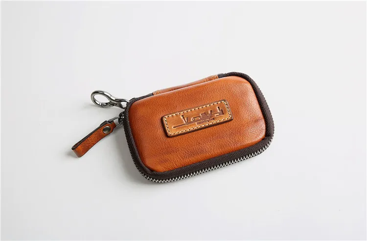 AETOO, винтажный кошелек для ключей из натуральной кожи, женский брелок, чехлы на молнии, чехол для ключей, сумка для мужчин, ключница, органайзер для ключей