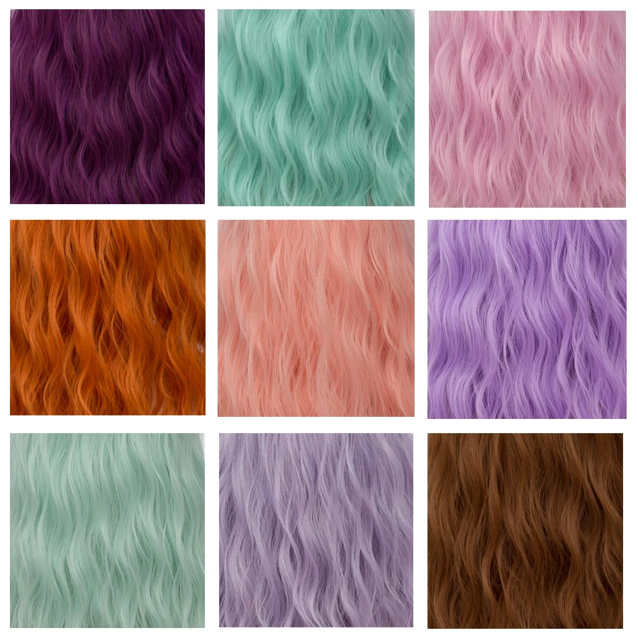 Similler 18 pulgadas Afro mujeres rizado corto pelucas azul recoger marrón Cosplay pelo sintético resistente al calor 29 colores disponibles