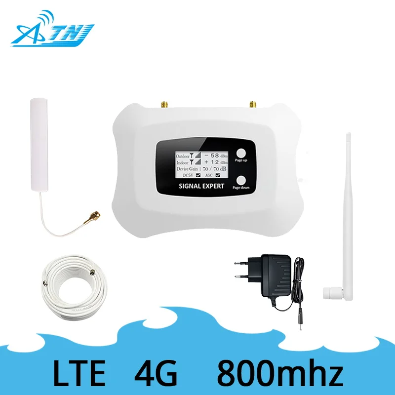 

ATNJ LTE 4G 800MHz Signal Booster 4G Mobile Phone Signal Repeater cellular signal Amplifier LTE 4g repeater kit