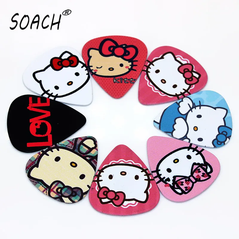 

SOACH bass guitar paddle 0.46mm Thickness /50pcs Acoustic guitarra kitty cat ukulele Picks Musical instrument accessories pick