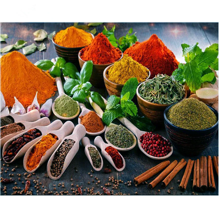 

Kitchen spices diy diamond Painting Cross Stitch mosaic puzzle 5d,full square Diamond Embroidery Beads wedding decoration
