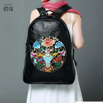 

Embroidery Ethnic big backpack handmade mochila etnica National trend flower Embroidered Bag Travel Bags large backpacks gifts