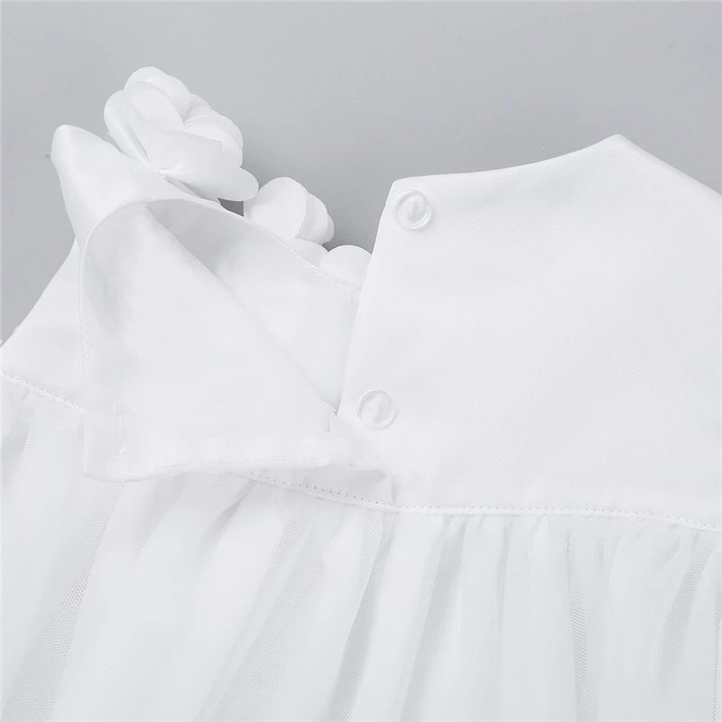Новорожденный малыш Весеннее платье для маленьких девочек для малышей для первого дня рождения крещения одежда Формальное Туту Тюль